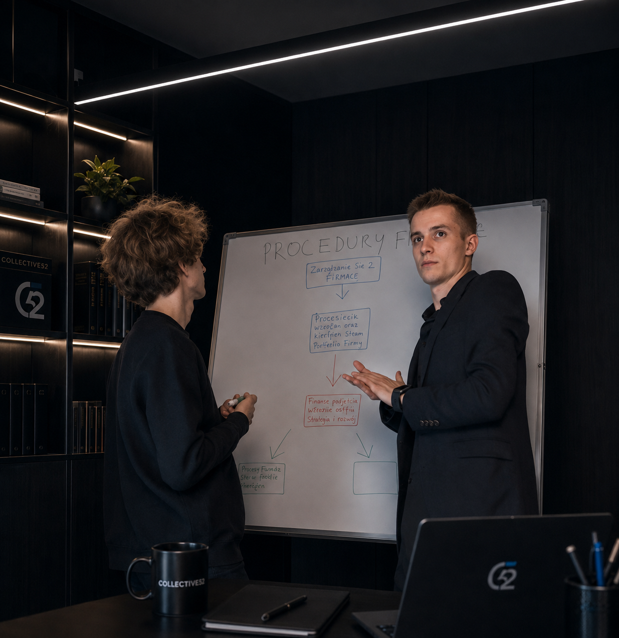 Zespół Collective52 podczas pracy nad stronami internetowymi, aplikacjami i procedurami firmowymi