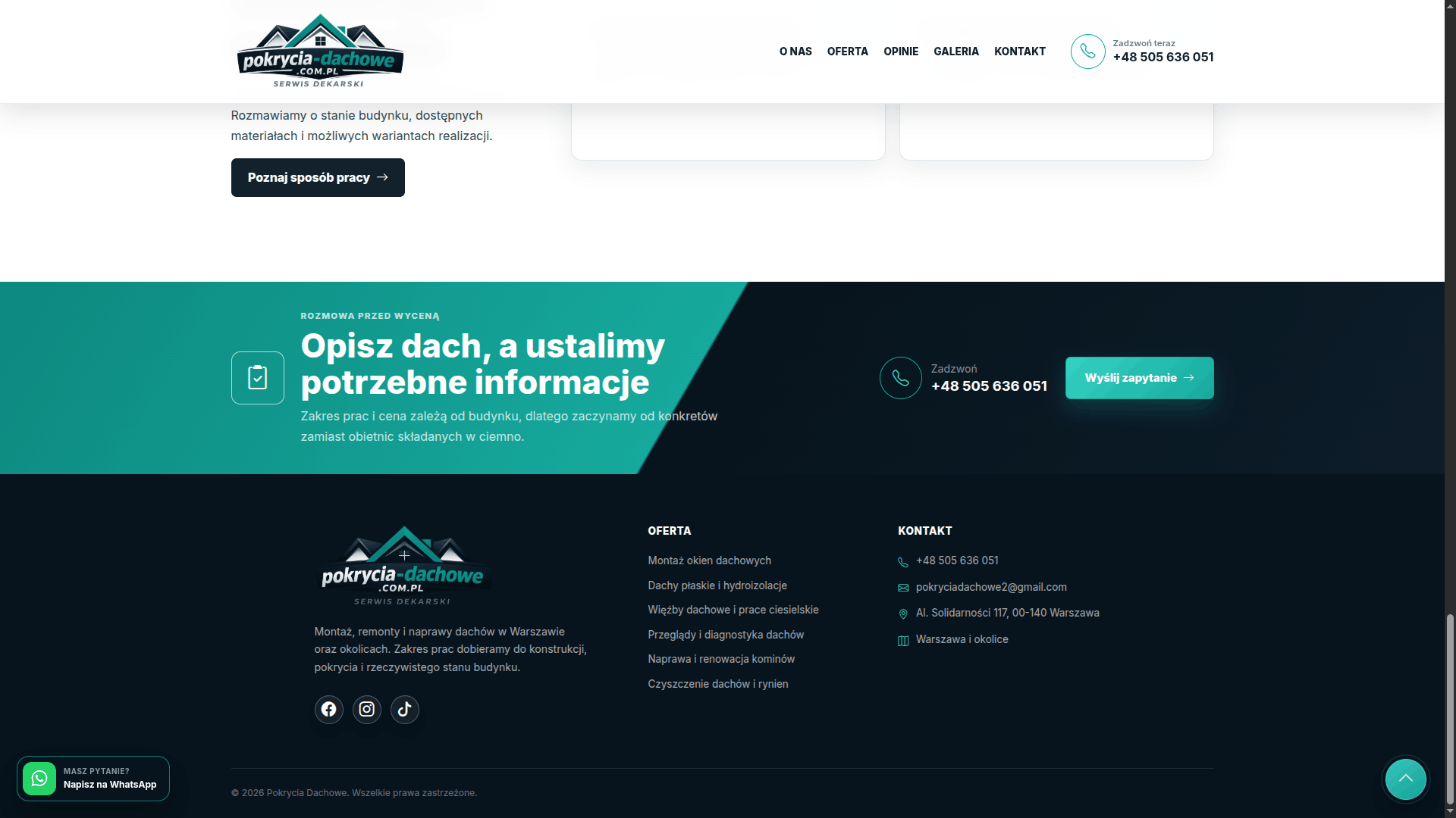 Pokrycia-Dachowe.com.pl – strona internetowa