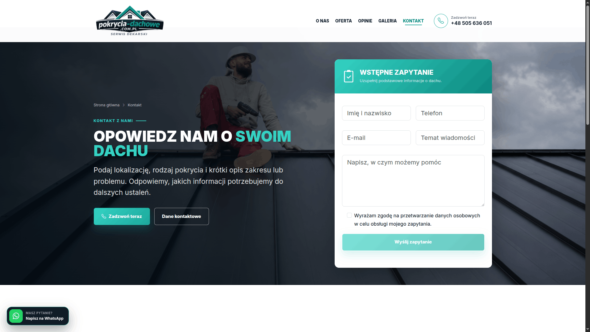 Pokrycia-Dachowe.com.pl – strona internetowa