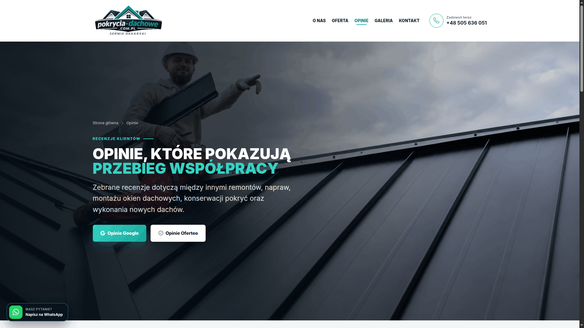 Pokrycia-Dachowe.com.pl – strona internetowa