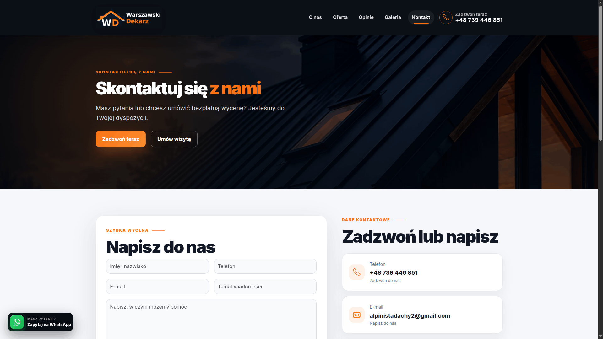 WarszawskiDekarz.pl – strona internetowa