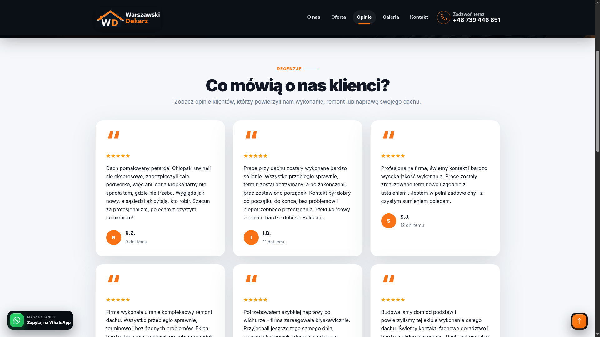 WarszawskieDachy.com.pl – strona internetowa